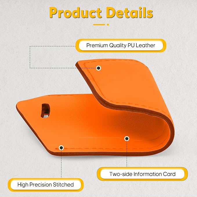Travelambo Luggage Tags for Suitcases PU Leather Travel Tags Bag Tags Privacy Protection Travel Essentials
