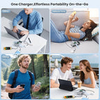 5-in-1 Portable Charger for iPhone,40800mAh Power Bank Built-in Retractable Cable and iWatch Charger,25W PD QC4.0 Fast Charging Battery Pack,Travel Essential Phone Charger for iPhone 17/16/15,Android