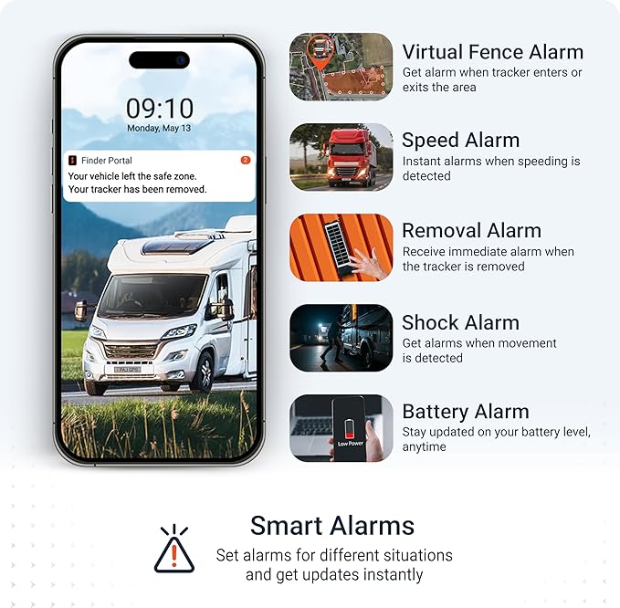 PAJ GPS Solar Tracker 4G for Vehicles – Real-Time GPS Tracking Device with Solar Panel, Waterproof, Long Battery Life – Anti-Theft GPS Tracker with 3 Months Subscription Included