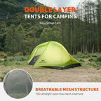 Naturehike Star Trail Ultralight Backpacking Tent, 2.3lb One Person Tent, 2.76 lb 2 Person Tents for Camping