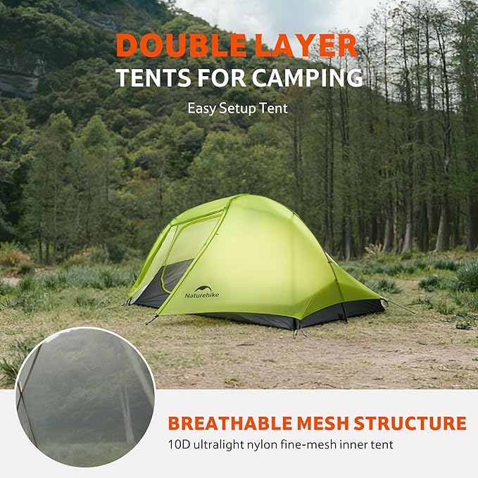 Naturehike Star Trail Ultralight Backpacking Tent, 2.3lb One Person Tent, 2.76 lb 2 Person Tents for Camping