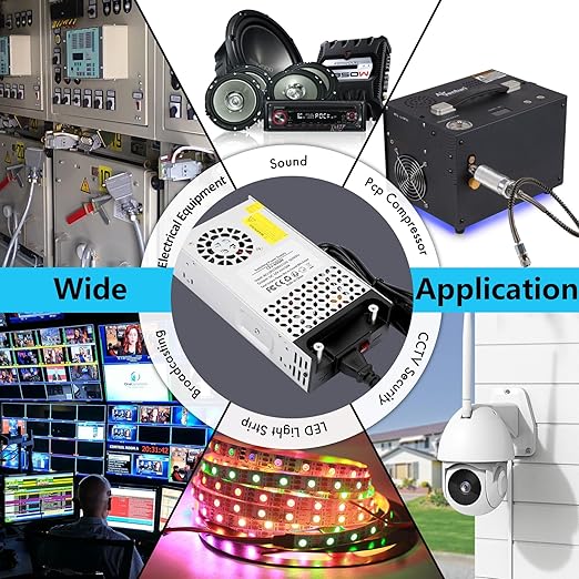110V AC to 12V DC Converter, 12V 50A 600W Power Supply Transformer Adapter SMPS AC to DC Converter Switch Power Supply Max 50A 600W for CCTV Camera Security System Radio 3D Printer