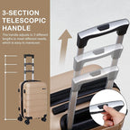 SUPER DEAL 21 Inch Expandable Suitcase Hardside Carry On Travel Luggage with Spinner Wheels Height Adjustable Handle, Champagne