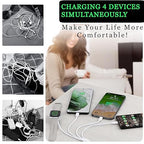 TOP-UP 4 in 1 Watch & Phone Charger Cable – Travel Essentials Multi Charging Cable for Apple Watch, iPhone, USB-C & Micro, Multi Device Charger Cord, 4FT