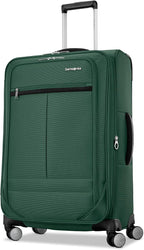 Samsonite 2-PC Soft-Sided 21/25” (Carry-On & Medium Checked), Lightweight Expandable Element Luggage Set: 2 Front Pockets & Side Pocket, Four Spinner Wheels, Adjustable Handle, Durable- Bistro Green