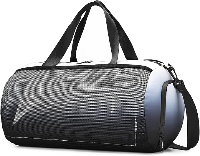 BE SMART Waterproof Mens Gym Bag with Shoe Compartment, Duffle Bag with Wet Pocket for Men, Lightweight Sport Carry On Duffel Bag for Travel, Sports, Fitness & Workout(Black Gradient)