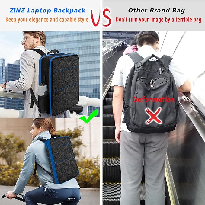 ZINZ Slim & Expandable Laptop Backpack 15 15.6 16 Inch Case, Water Resistant Travel Backpack Compatible with MacBook Pro/Neo 16" 15", Dell XPS 15 16 and Most 15" 15.6" 16" Notebooks，B01BL01