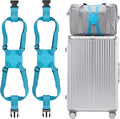 Travelkin Luggage Straps - Bungees for Suitcases, Add a Bag, Travel Bag Bungee Belt for Luggage Carry On (Blue 2 Pack)