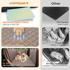 URPOWER XL Dog Backseat Extender for Full-Size Crew Cab Truck, Hard Bottom Dog Car Seat Cover for Back Seat Holds 400lbs, Waterproof Dog Hammock Pet Rear Seat Protector Travel Bed for F150 / Silverado