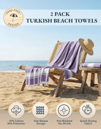 LANE LINEN Large Pool Towels, XL Beach Towel 2 Pack, Pre-Washed, No Shrink, Quick Dry Oversized Beach Towels, Stylish Beach Towel for Women, Sand Free Towel, 39"x71" - Regal Orchid