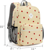 STEAMEDBUN Corduroy Kids Backpack for Girls Boys 3-8, Girls Backpack for Elementary Kindergarten - Strawberry
