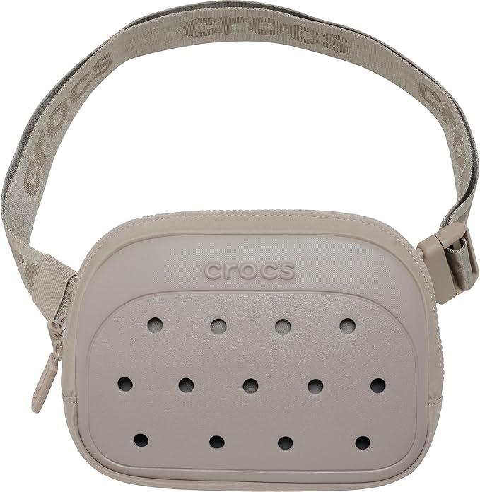 Crocs Classic Belt Waist Bag, Customizable Fanny Pack, Personalize with Jibbitz Charms, Taupe, One Size