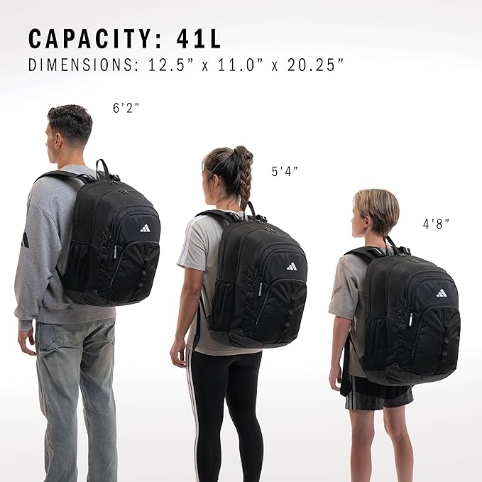 adidas Prime 7 Backpack for Laptop, School and Travel, 37L