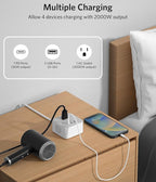 BESTEK 2000W Voltage Converter US to Europe 220V to 110V Converter Pure Sine Wave with PD 35W USB-C for Hair Dryer/Curling Iron/Phone Travel Adapter for Europe/Italy/France (White)