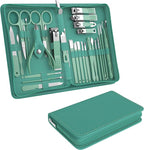 Tseoa Manicure Set Personal Care, Nail Clipper Kit, Professional Nail Clipper Pedicure Set, Nail Tools with Luxurious Travel Case, Gifts for Men Women Family Friend, 31 Pieces (Green)