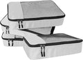 WTREE 4-Piece Packing Cubes Travel Accessories Set for Suitcases - Luggage Organizer Bags with Double Zipper - Mesh Top - Medium - Beige