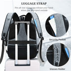 DUSLANG Travel Work Laptop Backpack With USB Charging Port Fits 15.6 15 14 13 Inch Laptop and Notebook Business Anti Theft College Computer Bag Back Pack for Women Men - Dark grey