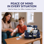 MFASCO Complete Emergency Response First Aid Kit Trauma Bag - 415 Piece Fully Stocked Supplies for Disaster Preparedness | for Business, Schools, Organizations, Groups, Home Safety (Reflective Blue)