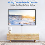 Yecaye Cord Hider, 125In Cord Covers for Wall Mounted TV, White Cable Management Kit, Wire Hiders and Concealer for 3 Cords on Wall, W0.98in H0.51in, White