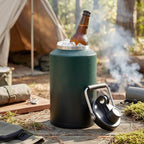 Kerilyn Insulated Gallon Jug with Handle, One Gallon, 128oz Stainless Steel, Large Double Vacuum Water Bottle for Hot & Cold Drinks, Wide Mouth, Sweat Proof, Great for Travel, Camping, Green Gradient