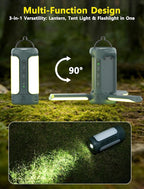 3 in 1 Foldable Camping Light Rechargeable Lantern, 10000mAh, Portable Flashlight, IP54 Waterproof, 1/4" Screw Adapter, 750LM, 5 Modes, LED Tent Light for Camping, Hiking, Fishing, Power Outage