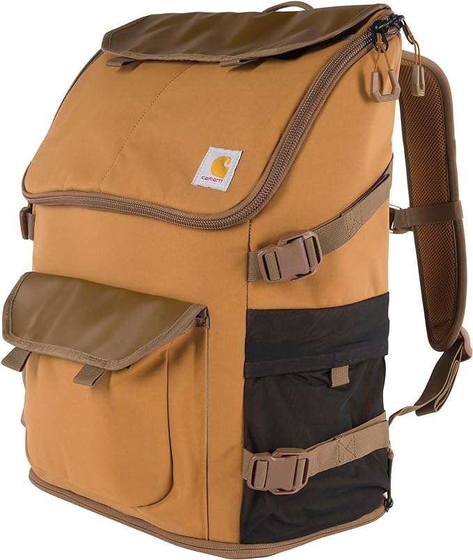 Carhartt 35L Nylon Workday Backpack, Durable Water-Resistant Pack with 15" Laptop Sleeve and Adjustable Shoulder Straps, Carhartt Brown