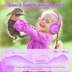 iClever BTH22 Kids Bluetooth Headphones 2 Pack, 60H Play Time, 74/85 dBA Safe Volume, Bluetooth 5.4, USB C, Over Ear Kids Headphones Wireless AUX Cord for iPad/Tablet/Travel/School, Black & Magenta