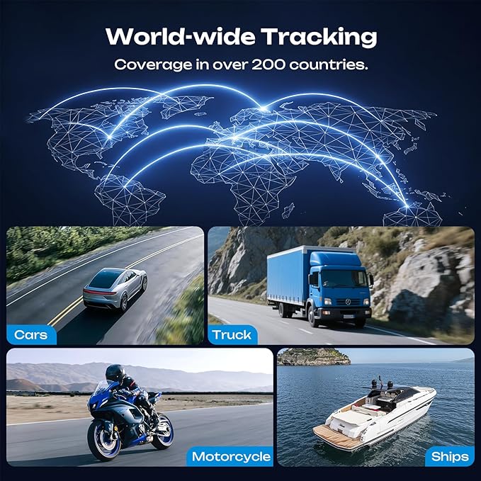 CXK GPS Tracker for Vehicles, 6-Month Battery Life 4G Global Tracker Device for Vehicles with Real Time Alert Strong Magnet, IP65 Waterproof Car Traker 180-Day Location History Subscription Needed