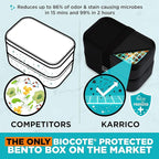 KARRICO Double Premium Bento Box Adult, 67 fl oz BPA-Free - Black Stackable Lunch Box with Leak-Proof Lids & Dividers, Perfect for Meal Prep, Lunches & Portion Control