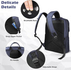 hk Slim Laptop Backpack for Men Women, Lightweight Business Backpacks 15.6 Inch Water-resistant Computer Bag for College Work Daily