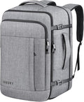 Gieury 55L Carry On Backpack, Extra Large Travel Backpack for Men & Women, Expandable Big Capacity For Airplanes, Travel Gifts for Men Women, Fits 18.4 Inch Laptop, Luggage Suitcase Daypack Bag, Grey