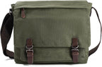 Evergoo Vintage Messenger Bag Unisex Shoulder Bags Canvas Satchel Cross Body Work Satchel Briefcase for 15.6 Inch Laptop