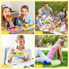 MaMix Bento Lunch Box for Adults/Kids/Students - 1300ML 4-Compartment Container (Yellow)