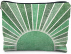 Green Boho Makeup Bag Gifts for Women, Vintage Sunshine Sun Beach Makeup Bag, Sunshine Gifts for Women