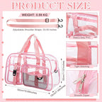Abbylike Clear Bag Large Heavy Duty Tote for Stadium Events 20" Duffle Transparent Gym Bag for Sport Event Travel Makeup Work