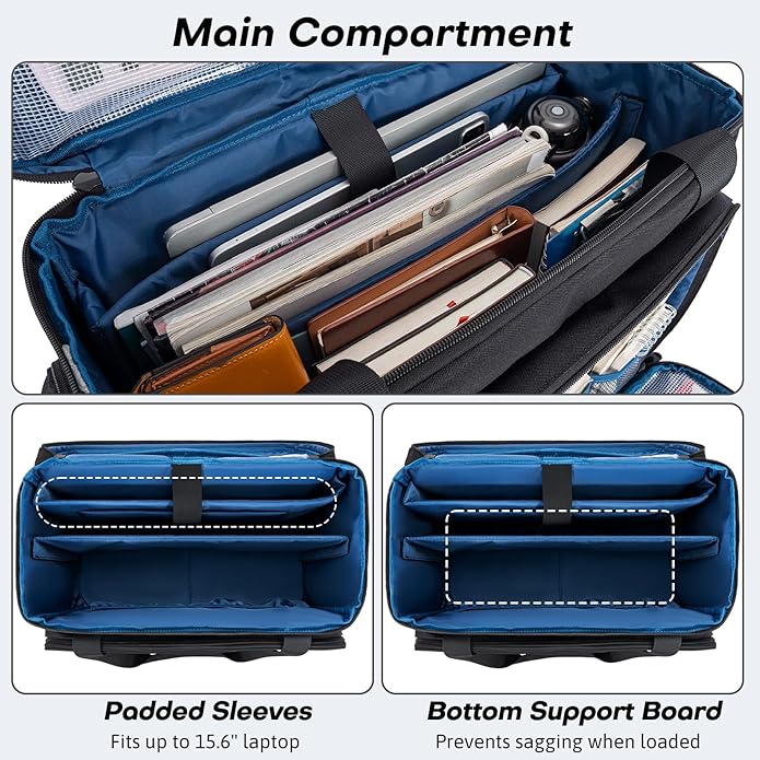 GMAK Teacher Briefcase, Teacher Tote Bags with 15.6 Inch Laptop Compartment, Scrapbook Tote Craft Organizer with Pockets