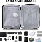 28 Inch Luggage with Spinner Wheels, Lightweight Expandable PC Hardside Large Checked Luggage with TSA Lock, Durable Rolling Suitcase, Blue