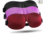 LKY DIGITAL Sleep Mask for Side Sleeper 3 Pack, Blackout 3D Eye Mask for Sleeping, Night Blindfold for Men Women