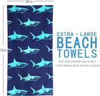 Genovega 2 Packs Oversized Beach Towel Set Extra Large Big XL Pool Camping Swim Clearance Towels 36x72 Soft Blanket Cruise Essentials Accessories Must Haves Vacation Necessities Adult Shark Pineapple