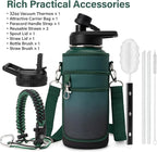 DYSANKY Insulated Water Bottle | Thickened Stainless Steel Vacuum Metal | Portable Sports Water Jug for Gym and Hiking with Straw, Carrier Bag, Handle Strap | BPA-Free 32 oz