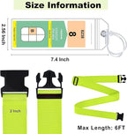 8 Pack Luggage Straps and Cruise Luggage Tags Set (4 Straps, 4 Narrow Tags), Luggage Straps for Suitcases TSA Approved Suitcase Tags, Green