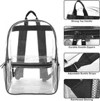 Trail maker Clear Backpack Heavy Duty with Padded Straps, Side Pockets for Kids, Boys, Girls, School, Stadium Approved Events