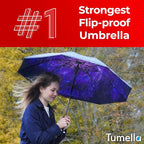 TUMELLA Inverted Windproof Umbrella, Large, Strong, Light, Portable, Automatic Reverse Folding Rain Umbrella, Durable Premium Grip, Fits Car & Backpack