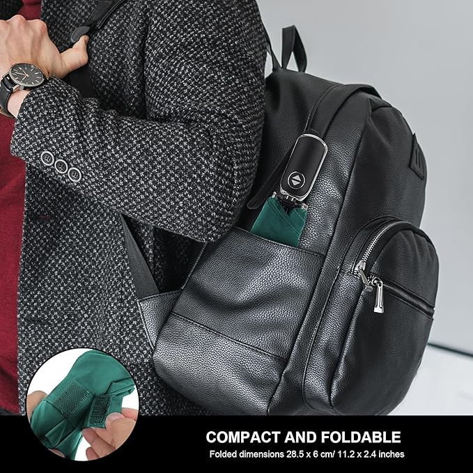 Compact Travel Umbrella for Purse - Flat Handle, Waterproof for Light Rain
