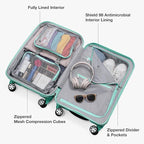 Traveler's Choice Pagosa Hardshell Expandable Luggage with Spinner Wheels, Mint, 2-Piece Set (22/26)