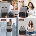 Focdod Laptop Backpack for Women Bookbag: 15.6 inch Work Backpacks with Pouch Pocket for Large Capacity Cup & USB Charger College Book Bag Travel Business Nurse Teacher Bookbags Anti-theft Back Pack