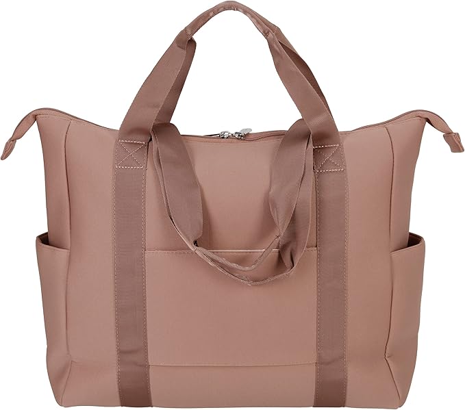 Jessica Simpson Countryside 3-Piece Set (21", Tote & Weekender) Expandable 8-Wheel Spinner Large Checked Luggage Suitcase, Mocha Mousse