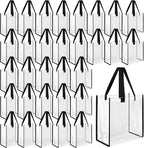 Eccliy 30 Pack 12x12x6 Inch Clear Tote Bag Stadium Approved Bulk Plastic Beach Tote Gift Bag with Handle for Gym Sports | 30 Pack, 12x12x6 Inch, Stadium Approved, Bulk, with Handle, Tote Gift Bag