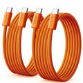 LISEN USB C to USB C Cable, 240W C to C Cable Fast Charging [6.6 FT, 2 Pack] Type C Charger Fast Charging USBC to USBC Cable for iPhone 17 16 15 Pro Max iPad MacBook Neo Air Pro Samsung S26, Orange