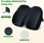 A-Pce Foldable Travel Seat Cushion-with Built-in Handles，Memory Foam Cushions for Relief of Lower Back, Sciatic, Butt and Tailbone Pain-for Home & Office Use, Perfect for Travel or Driving-Black